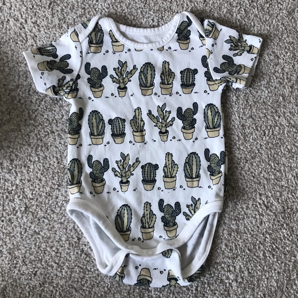 Organic Cotton Cactus Print Onesie 0-3 month Short